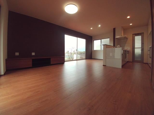 Living. Here also shades of calm. TV stand to match the living room was also installed.