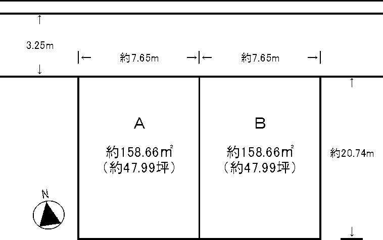 Compartment figure. Land price 9.8 million yen, Land area 158.66 sq m