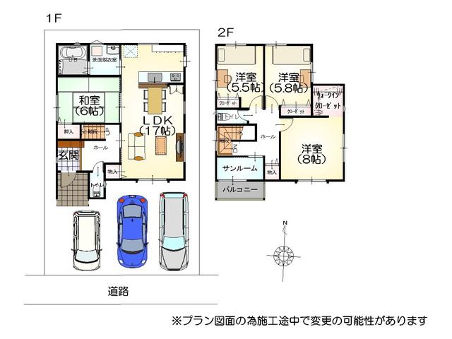 Floor plan. 22,330,000 yen, 4LDK, Land area 123.79 sq m , Building area 108.61 sq m