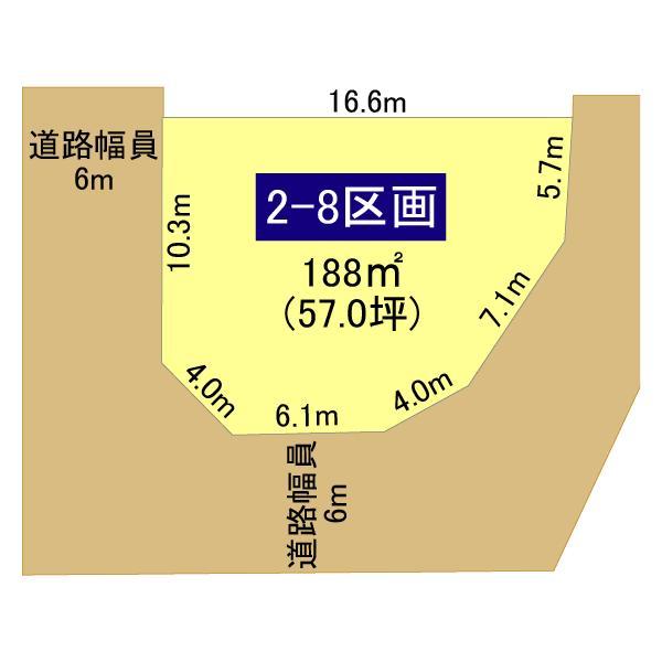 Compartment figure. Land price 15,450,000 yen, Land area 188 sq m