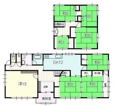 Floor plan. 9.8 million yen, 7DK, Land area 587.77 sq m , Building area 173.89 sq m