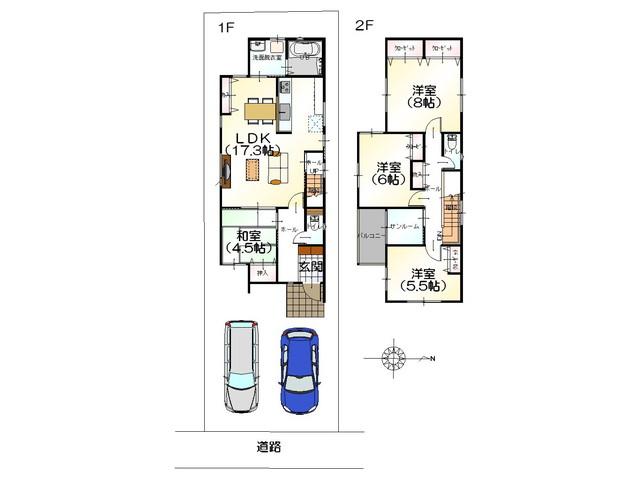 Floor plan. 21,730,000 yen, 4LDK, Land area 132.52 sq m , Convenient solarium with a building area of ​​106.82 sq m Hokuriku of weather!