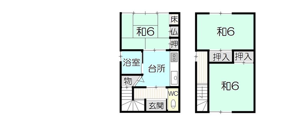 Floor plan. 6.3 million yen, 3DK, Land area 53.11 sq m , Building area 65.48 sq m