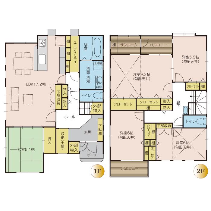 Floor plan. 23,900,000 yen, 5LDK, Land area 132.24 sq m , Building area 132.14 sq m