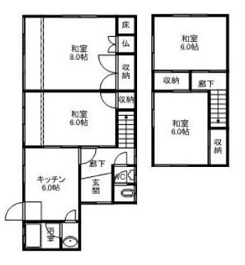 Floor plan. 8.9 million yen, 4K, Land area 111.09 sq m , Building area 80.29 sq m