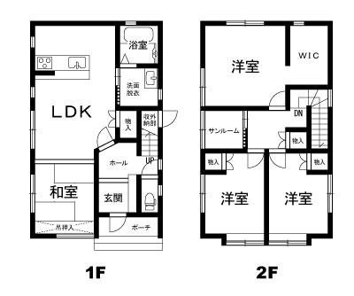 Floor plan. 19,950,000 yen, 4LDK, Land area 114.08 sq m , Building area 97.76 sq m