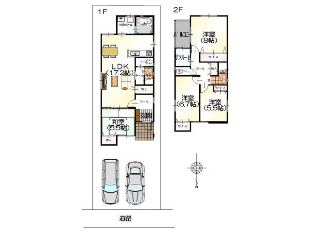 Floor plan. 20,930,000 yen, 4LDK, Land area 135.57 sq m , Building area 107.88 sq m