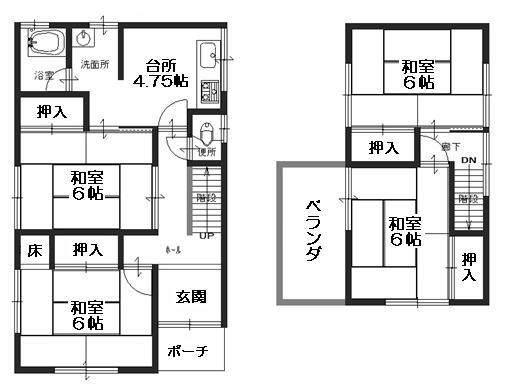 Floor plan. 3.9 million yen, 4K, Land area 89.36 sq m , Building area 73.68 sq m