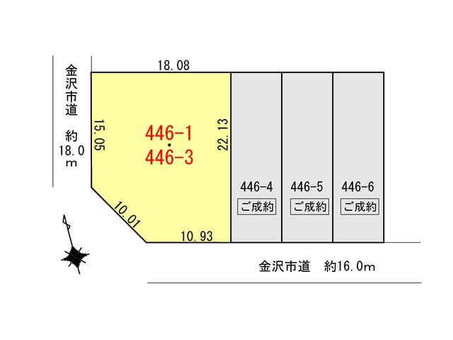 Compartment figure. Land price 24,417,000 yen, Land area 374.45 sq m supermarket and convenience stores, Location of the hospital, such as living environment is in place