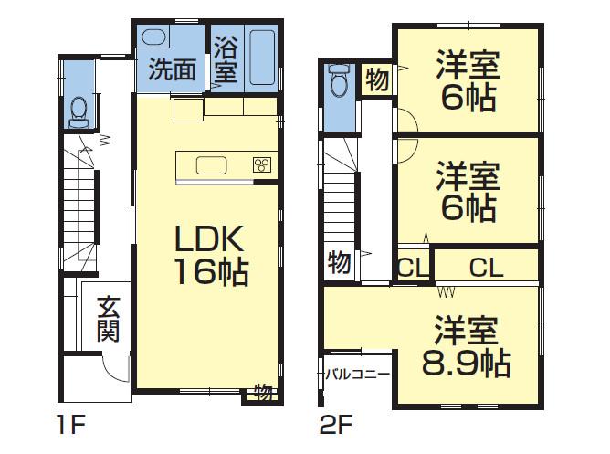 Building plan example (floor plan). Building plan example  14,480,000 yen, Building area  97.97 sq m