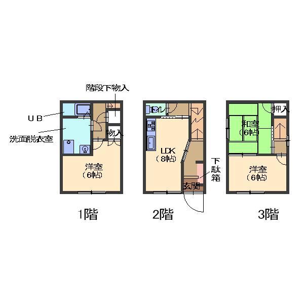 Floor plan. 9.8 million yen, 3DK, Land area 40.53 sq m , Building area 67.58 sq m