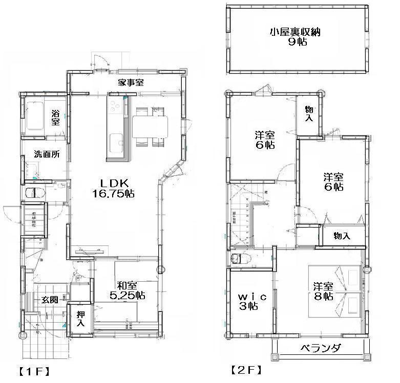 Floor plan. 24,800,000 yen, 4LDK + 2S (storeroom), Land area 166.73 sq m , Building area 111.13 sq m