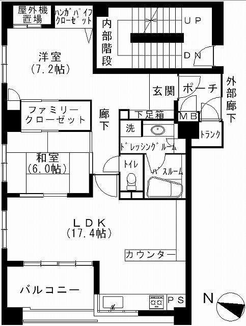 Floor plan. 2LDK + S (storeroom), Price 22.5 million yen, Occupied area 75.76 sq m , Balcony area 7.5 sq m floor plan
