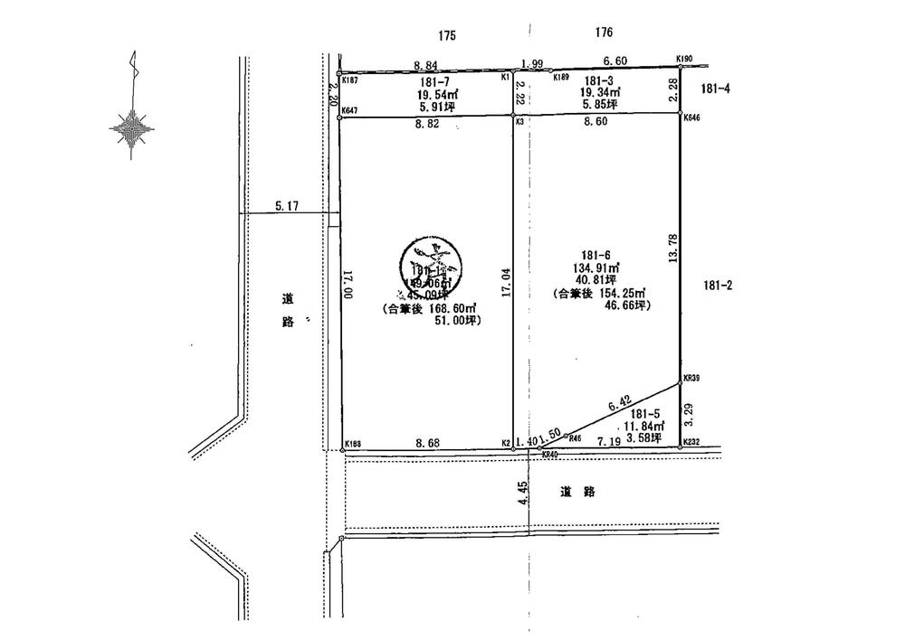 Compartment figure. Land price 10,895,000 yen, Land area 154.25 sq m