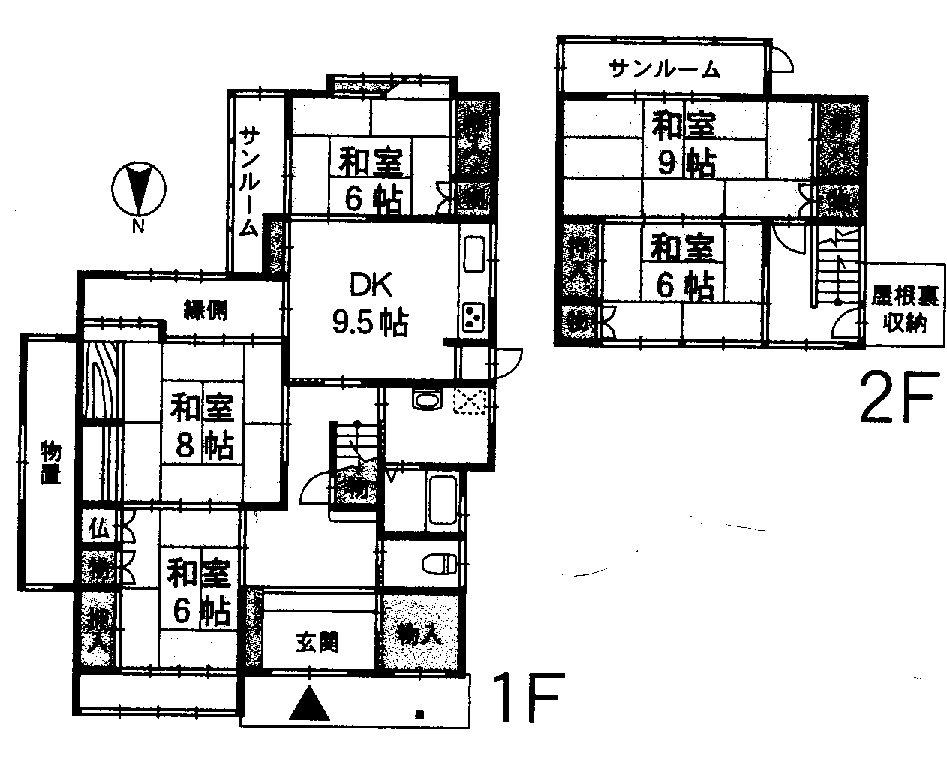 Floor plan. 24.5 million yen, 5DK + 2S (storeroom), Land area 257.79 sq m , Building area 141.92 sq m