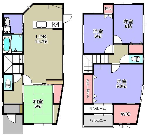 Floor plan. 23.8 million yen, 4LDK, Land area 187.5 sq m , Building area 109.7 sq m floor plan