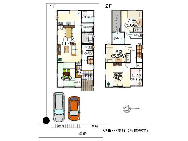 Floor plan. 23,980,000 yen, 4LDK, Land area 141.31 sq m , Building area 113.09 sq m low-carbon housing! Live utility costs also from at the best deals.