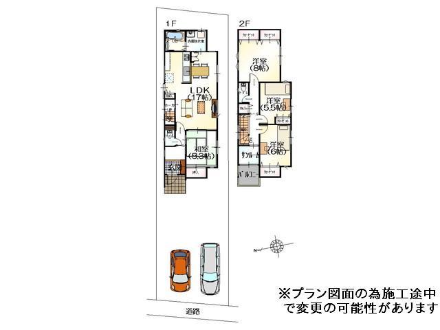 Floor plan. 22,430,000 yen, 4LDK, Land area 156.33 sq m , Popular living room stairs to your home building area 105.98 sq m small children is in place!