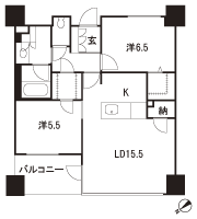 Floor: 2LDK, occupied area: 63.17 sq m, Price: 23.8 million yen ~ 26.2 million yen