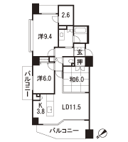 Floor: 3LDK, occupied area: 84.06 sq m, Price: 30.6 million yen