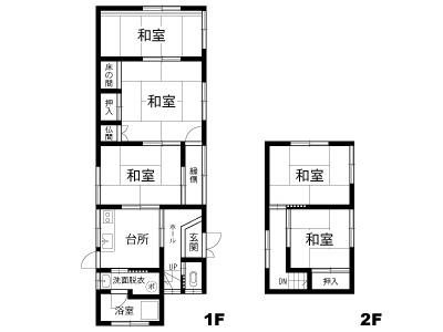 Floor plan. 12.3 million yen, 5K, Land area 153.58 sq m , Building area 77 sq m