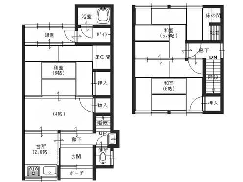 Floor plan. 5.5 million yen, 3K, Land area 61.46 sq m , Building area 60.32 sq m