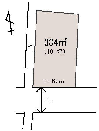 Compartment figure. Land price 18,190,000 yen, Land area 334 sq m