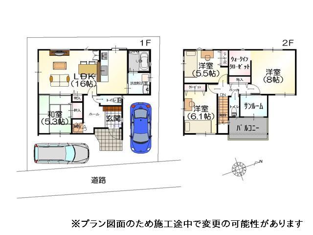 Floor plan. 21,830,000 yen, 4LDK, Land area 112.39 sq m , Building area 104.33 sq m frontage 10m there!