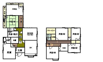 Floor plan. 31,460,000 yen, 6LDK + S (storeroom), Land area 275 sq m , Building area 194.28 sq m