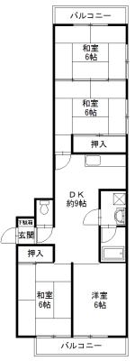 Floor plan. 4DK, Price 8.3 million yen, Occupied area 59.63 sq m