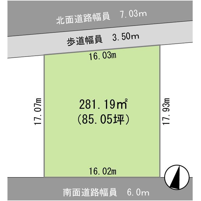 Compartment figure. Land price 18,109,000 yen, Land area 281.19 sq m