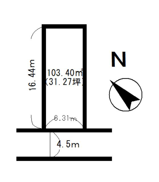 Compartment figure. Land price 6.88 million yen, Land area 103.4 sq m