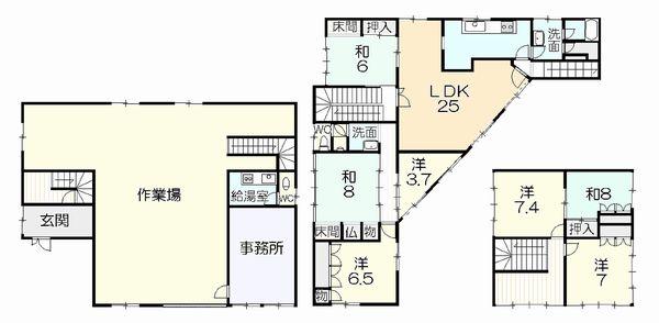 Floor plan. 29,300,000 yen, 7LDK, Land area 291 sq m , Building area 285.42 sq m