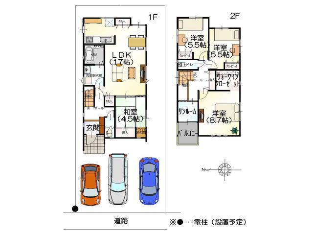 Floor plan. 24,380,000 yen, 5LDK, Land area 141.45 sq m , The building area is 118.79 sq m fireproof specification!