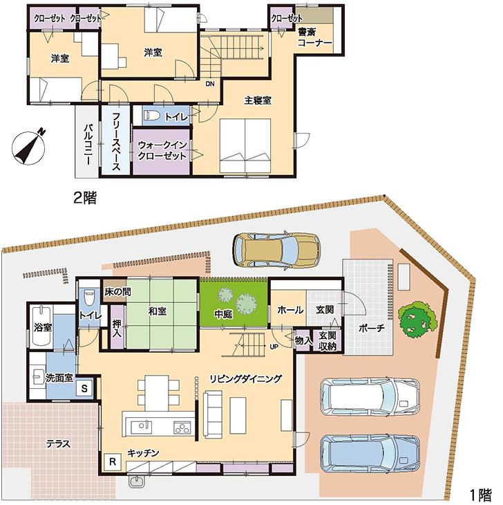 Floor plan.  [3-1 No. land] So we have drawn on the basis of the Plan view] drawings, Plan and the outer structure ・ Planting, such as might actually differ slightly from.  Also, furniture ・ Car, etc. are not included in the price.