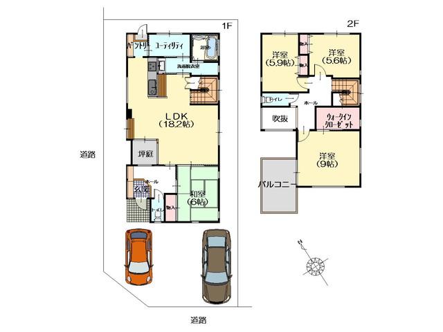 Floor plan. 31,600,000 yen, 4LDK, Land area 152 sq m , Building area 120.13 sq m 1 floor pantry ・ It is a utility is happy.