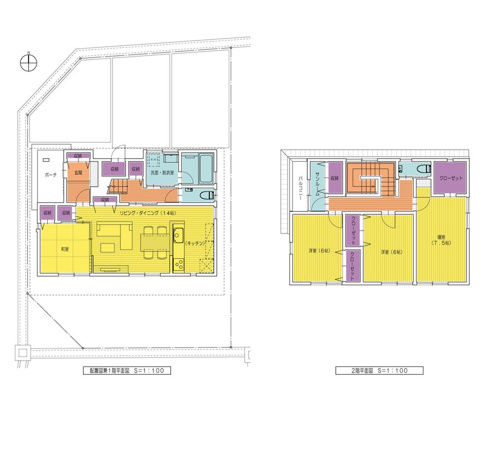 Floor plan. 27,360,000 yen, 4LDK + S (storeroom), Land area 150 sq m , Building area 110.97 sq m storage lot, Also housed in the Sun Room