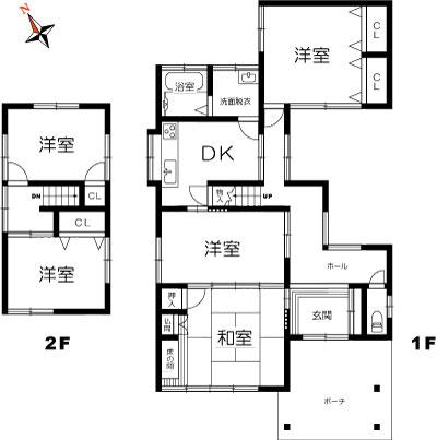 Floor plan. 16,980,000 yen, 5DK, Land area 216.73 sq m , Building area 108.28 sq m