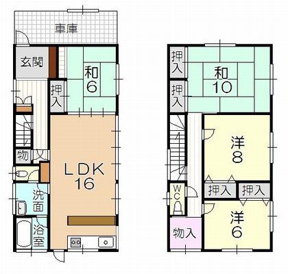 Compartment figure. 12.4 million yen, 4LDK, Land area 255.03 sq m , Building area 119.9 sq m