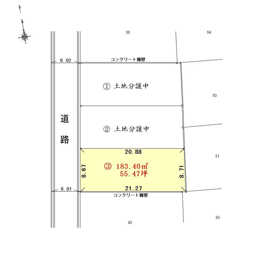 Compartment figure. Land price 16,993,000 yen, Land area 183.4 sq m