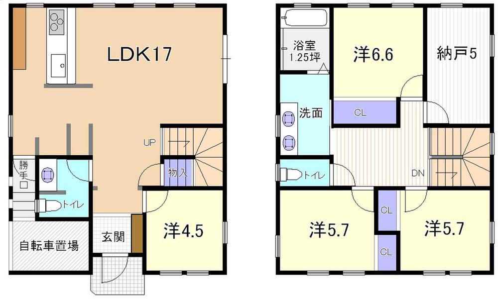Floor plan. 24,800,000 yen, 5LDK, Land area 213 sq m , Building area 124.09 sq m