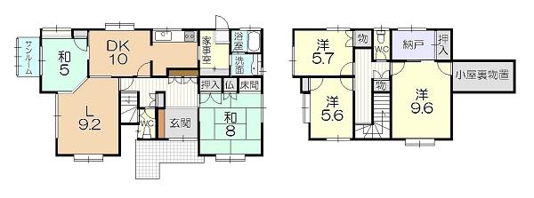 Floor plan. 15 million yen, 4LDK, Land area 177 sq m , Building area 140.62 sq m
