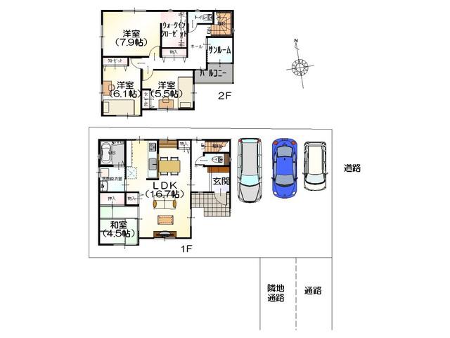 Floor plan. 20,930,000 yen, 4LDK, Land area 151.83 sq m , There is storage capacity in the building area 109.71 sq m large walk-in closet!