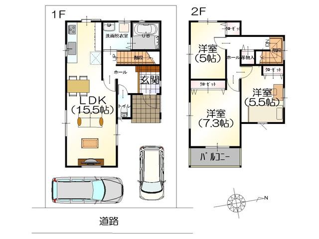 Floor plan. 18,930,000 yen, 3LDK, Land area 104.17 sq m , Dishes also fun building area 82.8 sq m utility sink