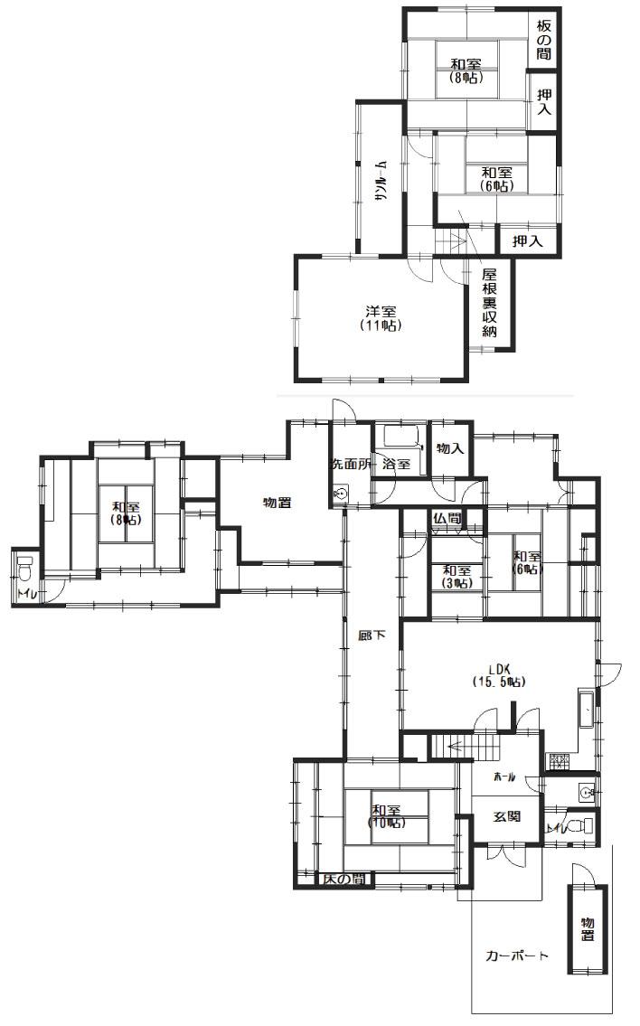 Floor plan. 24,800,000 yen, 6LDK, Land area 438.23 sq m , Building area 133.8 sq m