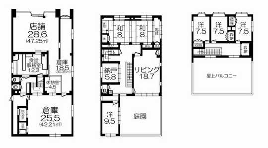 Floor plan. 22 million yen, 6LDK, Land area 206.74 sq m , Building area 381.02 sq m