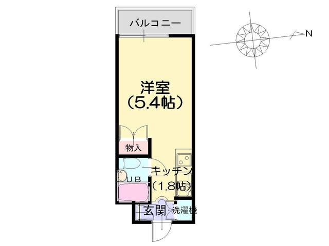 Floor plan. 1K, Price 1.1 million yen, Occupied area 15.68 sq m