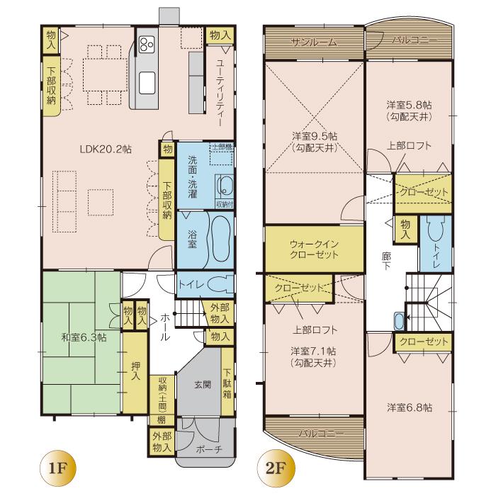 Floor plan. 24,800,000 yen, 5LDK, Land area 134.41 sq m , Building area 144.65 sq m