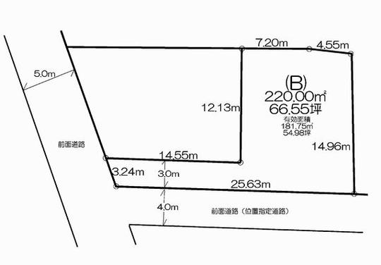 Compartment figure. Land price 11 million yen, Land area 220 sq m
