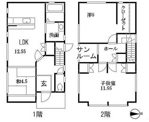 Floor plan. 19,950,000 yen, 4LDK, Land area 114.08 sq m , Building area 97.76 sq m